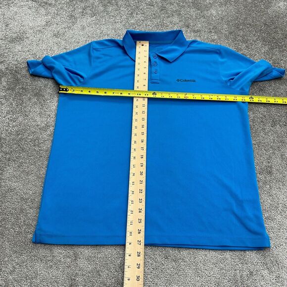 Columbia Omni Shade Polo Shirt Mens Large Blue Short Sleeve Collared Active Golf - Picture 7 of 10